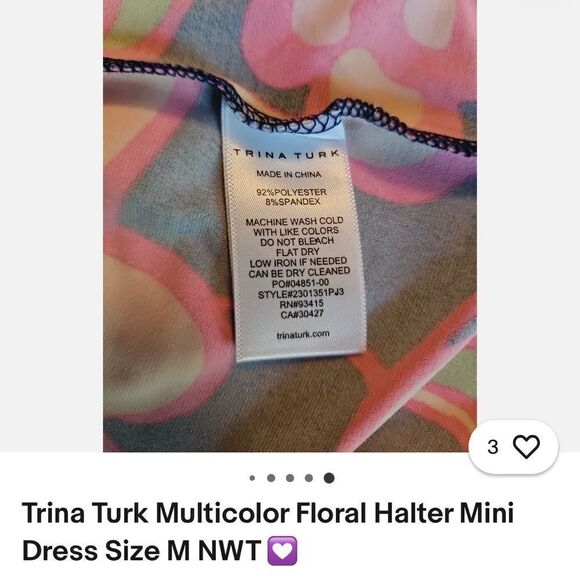 Trina Turk Juju Bright Multicolor Floral Halter A-line Mini Shift Dress Size S - Picture 8 of 12